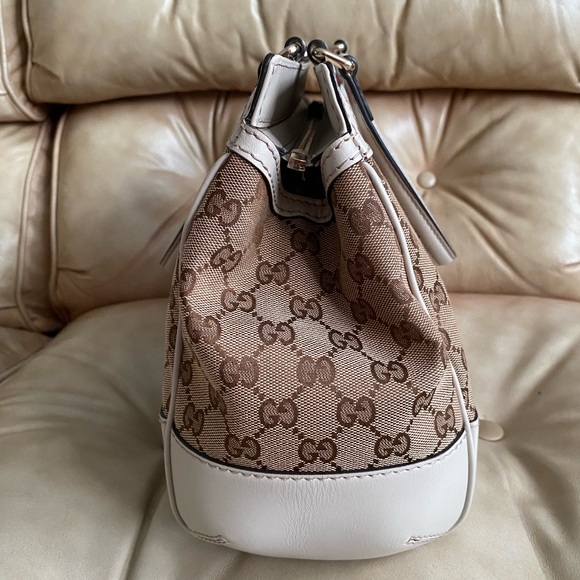 LKNW Gucci Mayfair COA with Modifications GG Bow Detail Canvas Leather - Picture 11 of 16